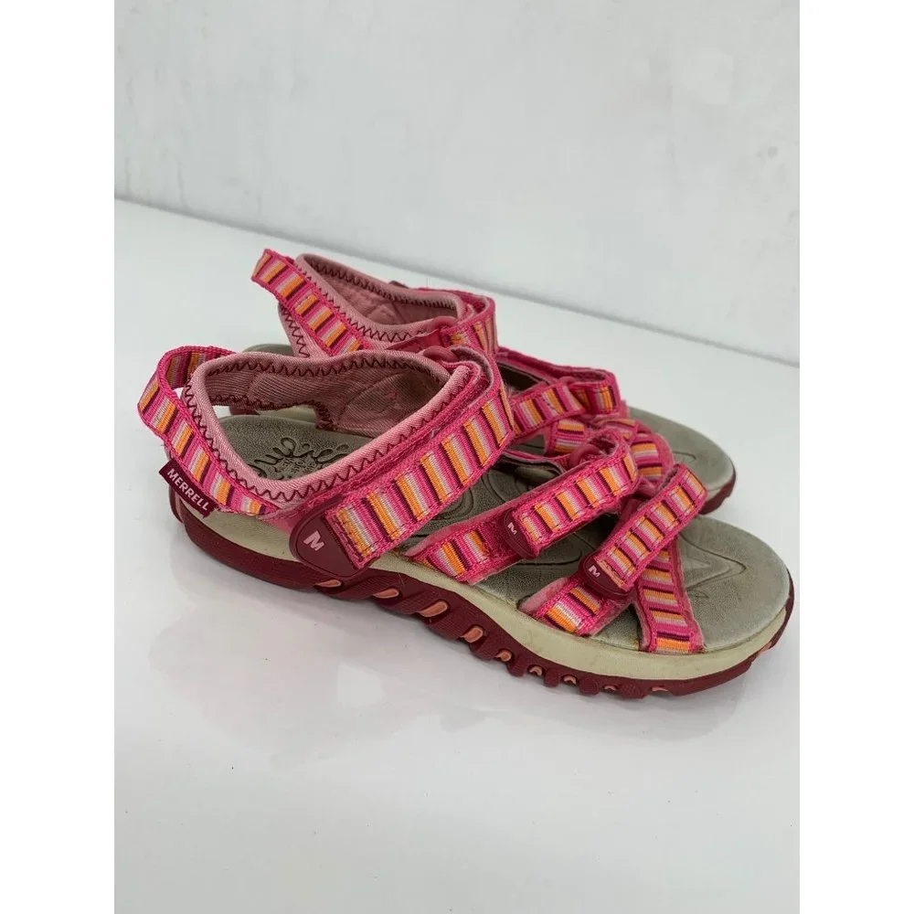 Merrell Girls 2M Pink Spinner 3 Strap Sandals